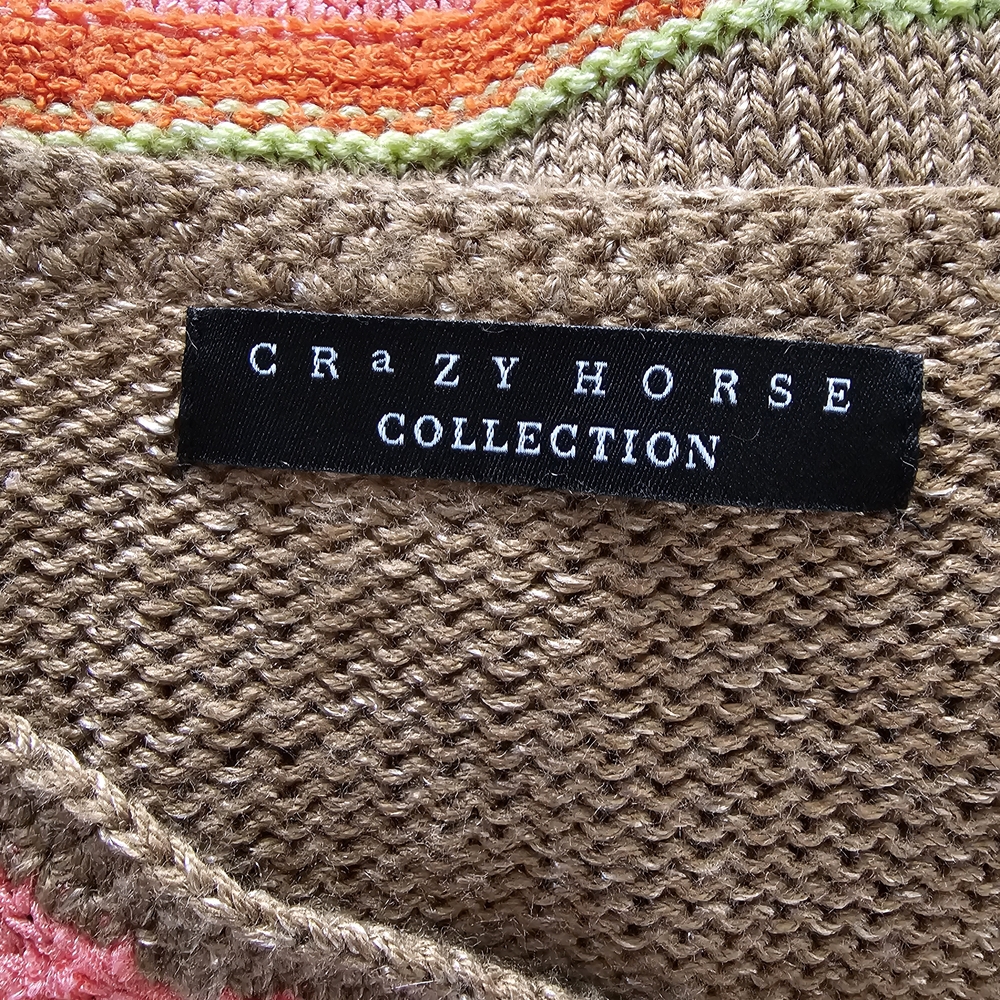 Crazy Horse Collection Y2K Multicolor Colorblock Cardigan Size XL Grannycore - Picture 6 of 9